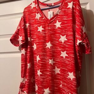 Red star pattern shirt